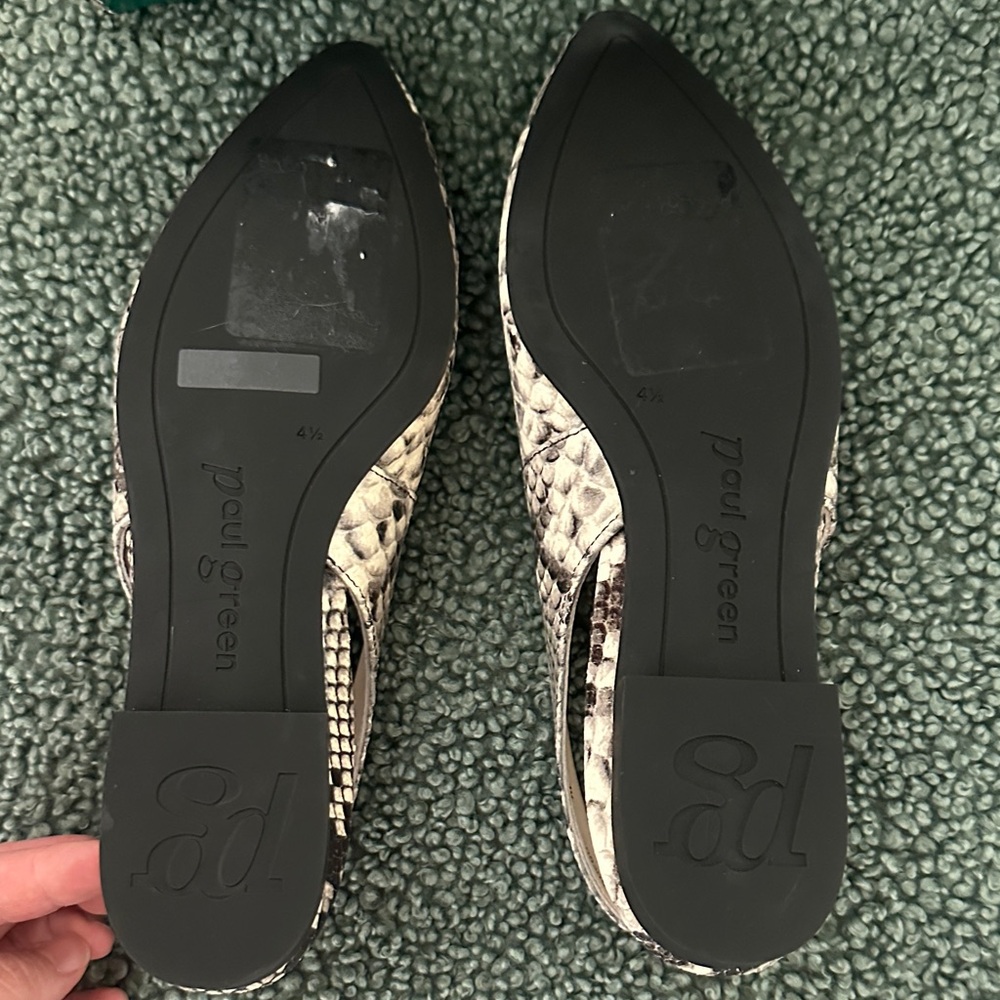 Paul Green Snake Print Slingback Flats - Picture 6 of 9